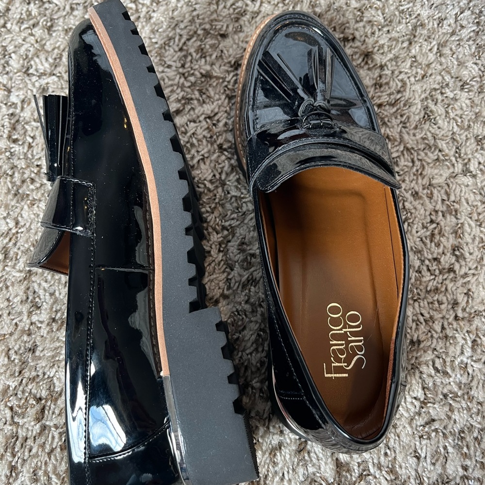 Franco Sarto Carolynn Loafer 8.5 Black. Like New